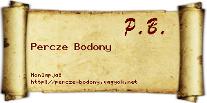 Percze Bodony névjegykártya